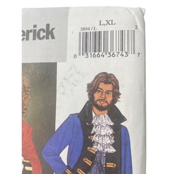 Butterick 3894 Mens Pirate Costume Sewing Pattern Size Large XL Steampunk UNCUT - Picture 2 of 7